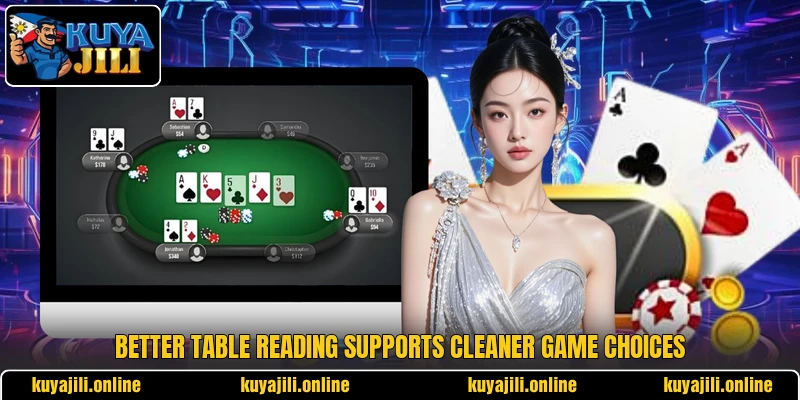 Better table reading supports cleaner game choices Better table reading supports cleaner game choices