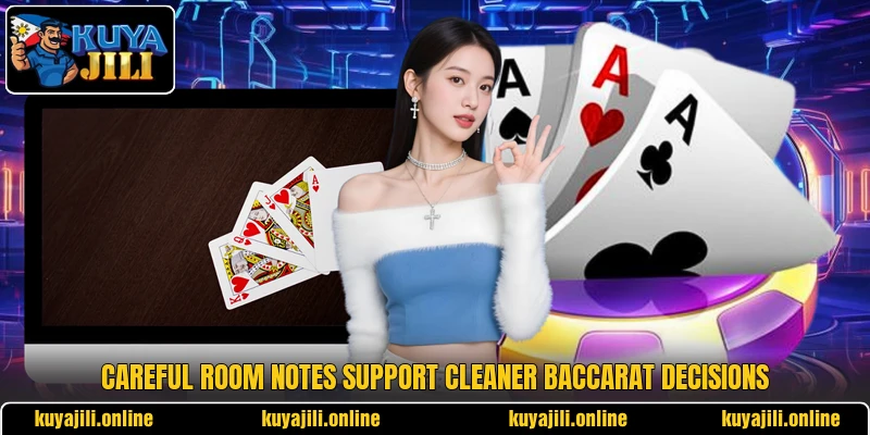 Careful room notes support cleaner baccarat decisions