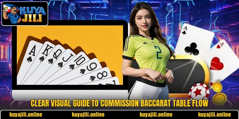 Clear visual guide to commission baccarat table flow