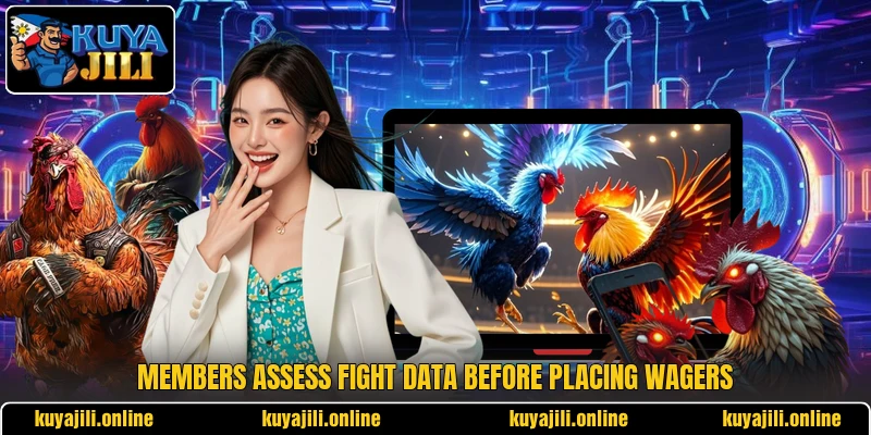 Members assess fight data before placing wagers Members assess fight data before placing wagers