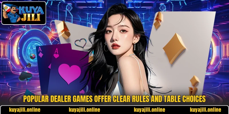 Popular dealer games offer clear rules and table choices Popular dealer games offer clear rules and table choices