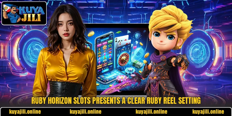 Ruby Horizon Slots presents a clear ruby reel setting